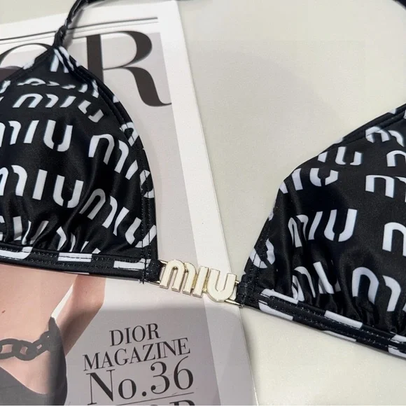 Miu Miu Monochrome Logo Bikini - Picture 4 of 8